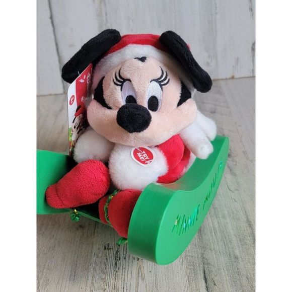 Disney Minnie Mouse rocking sleigh animated sing xmas figure - Picture 6 of 8